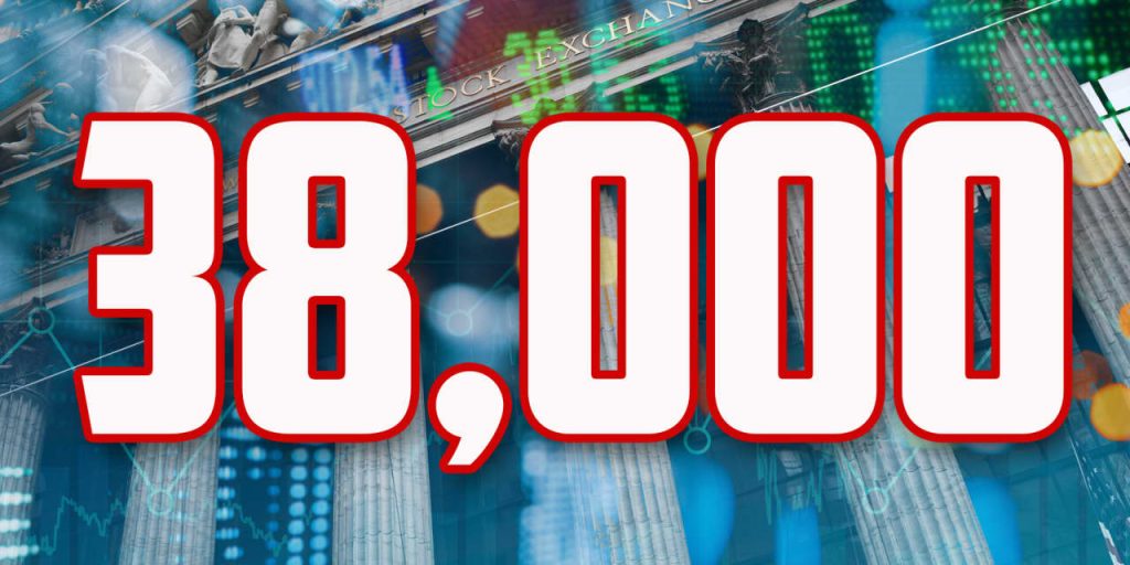 Dow closes above 38,000 for first time and S&P 500 scores back-to-back records